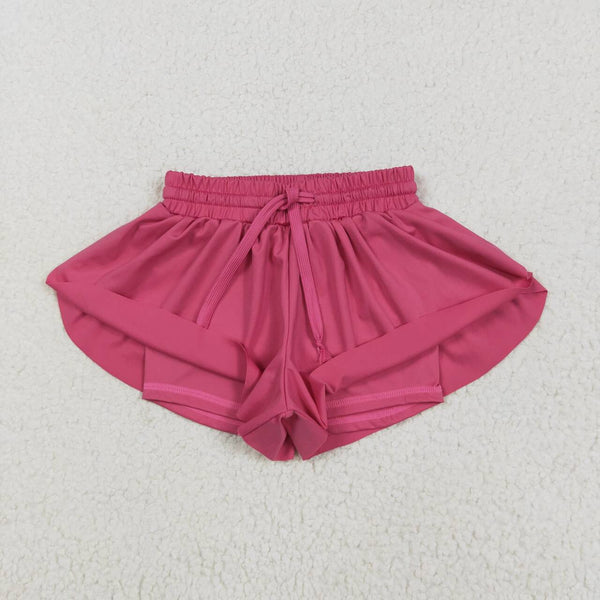 SS0545 RTS  girl clothes hot pink girl summer shorts yoga shorts atheletic clothes