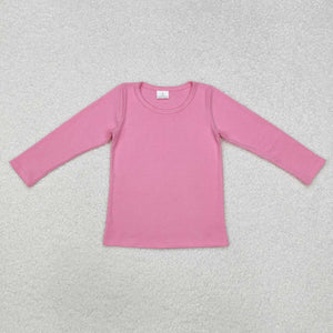 GT0781 RTS toddler girl clothes pink cotton girl winter top shirt