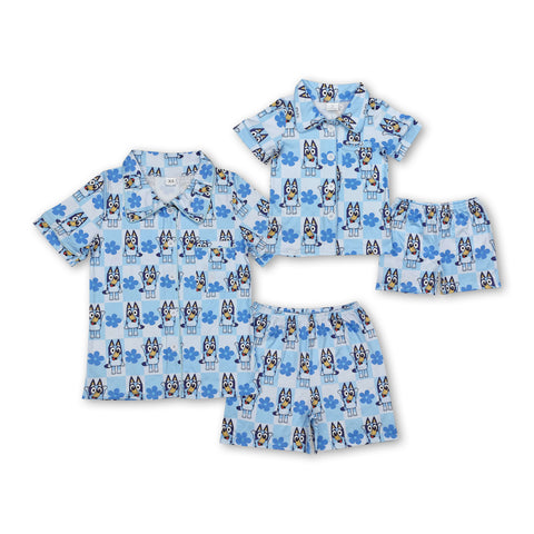 RTS Mummy and me Matching pajamas set cartoon dog summer sleep wear