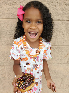 D2-16 girl summer donut summer short sleeve dress-promotion 2024.1.6