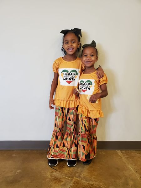 girl black history month short sleeve spring fall set