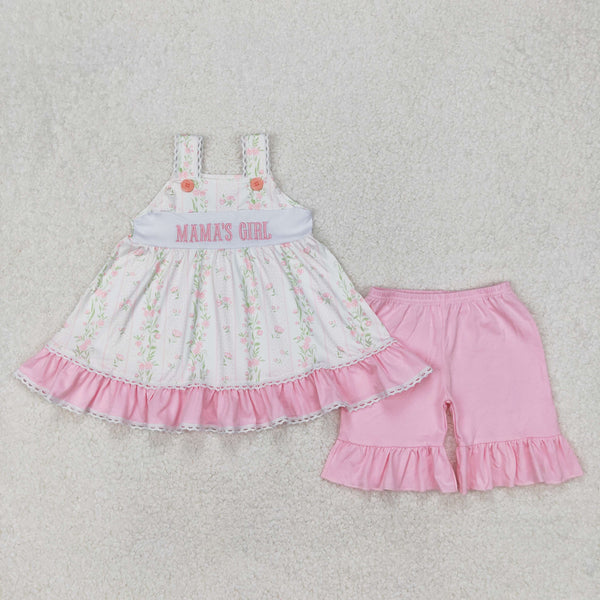 GSSO2153 RTS girl clothes mama’s girl summer embroidery set mothers day clothes