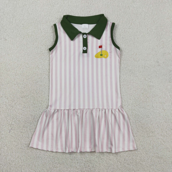 GSD3142 RTS toddler girl clothes golf girl summer embroidery dress