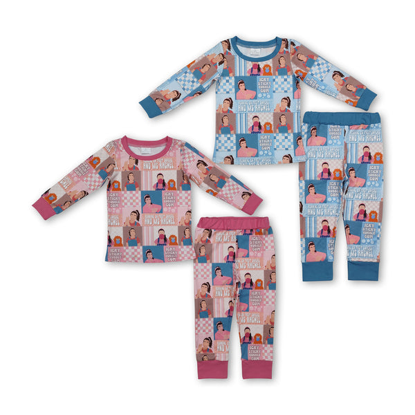 3-6M to 5-6T RTS Kids Clothing Cartoon Kids winter pajamas set