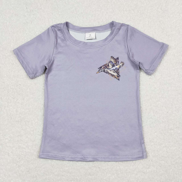 BT0599 baby boy clothes grey mallard boy summer tshirt