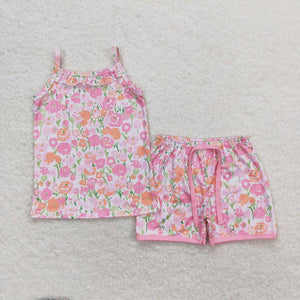 GSSO0868 RTS baby girl clothes floral toddler girl summer outfits