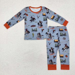 BLP0900 RTS toddler boy clothes western clothes cowboy boy winter clothes set-bamboo