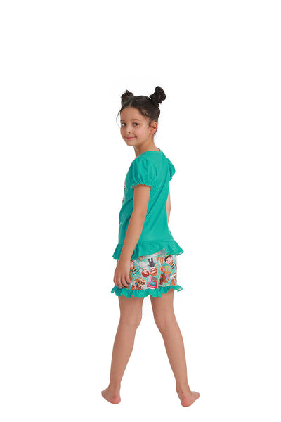 B12-25 girl clothes adventure summer cartoon short sleeve set-promotion 2024.3.9 $5.5