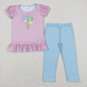 GSPO1104 toddler girl clothes embroidery cartoon toddler spring fall clothing set