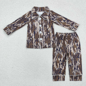 BLP0705 RTS baby boy clothes camo camouflage boy winter outfit pajamas set