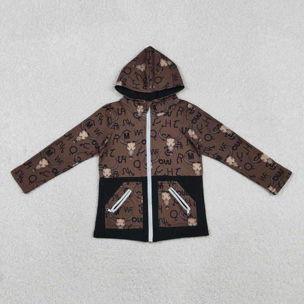 BT1337 RTS boy clothes aztec boys western winter hoodie top jacket