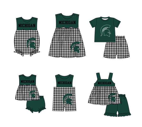 Produce order MOQ:5pcs each design  kids state summer clothing set matching clothes A104