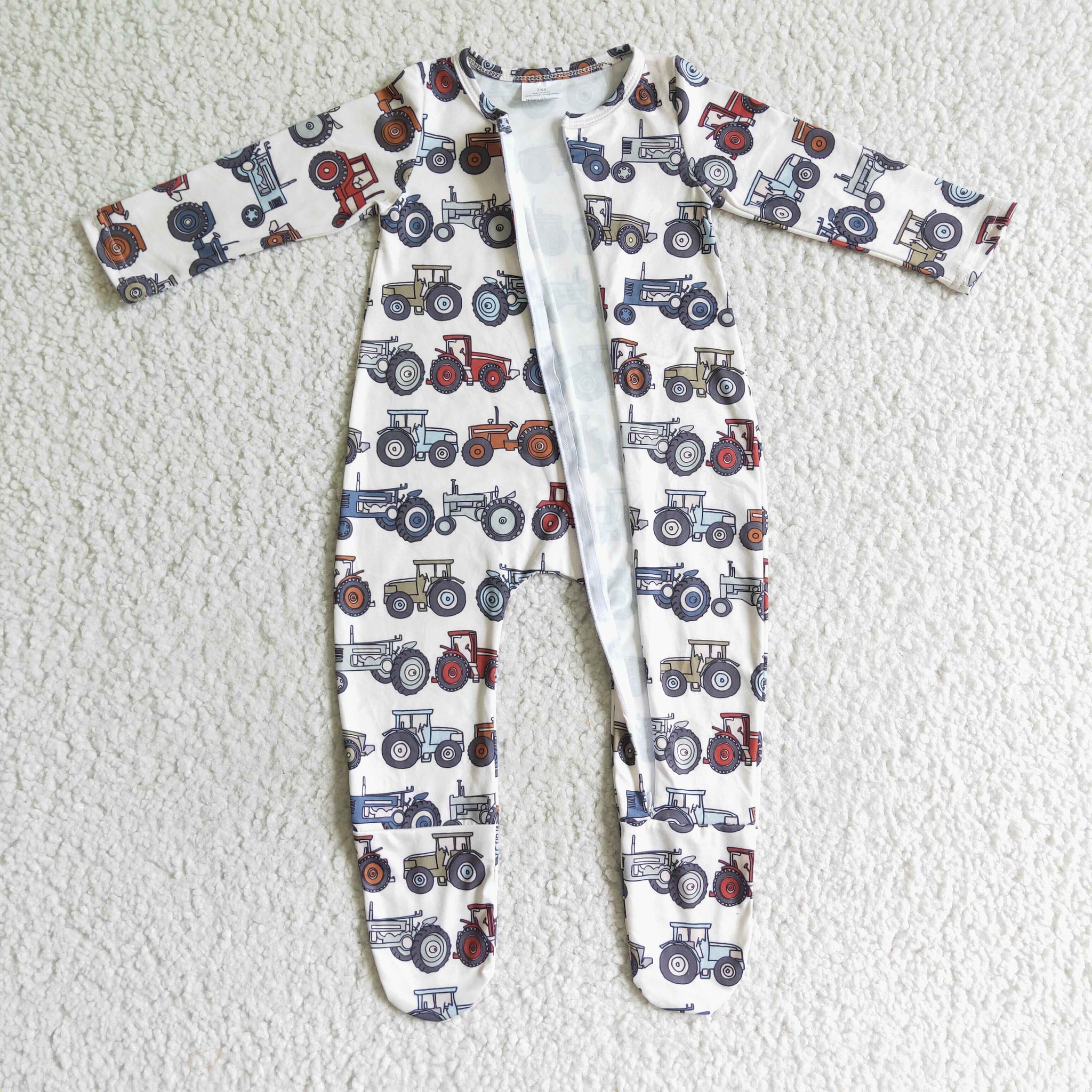 LR0072  baby clothes new born truck kids zipper romper-promotion 2024.11.16 $5.5