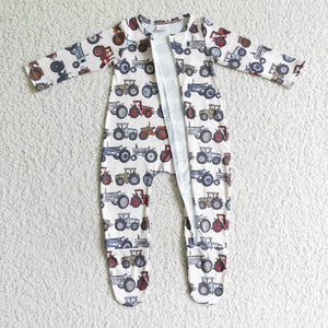 LR0072  baby clothes new born truck kids zipper romper-promotion 2024.11.16 $5.5