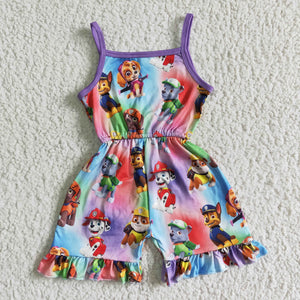 SR0023 girl summer cartoon purple jumpsuit overalls-promotion 2025.2.22 $5.5