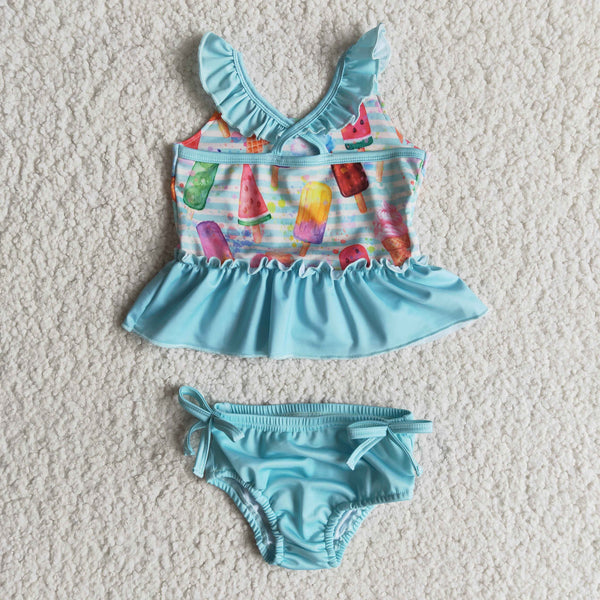 girl clothes summer popsicle swim suit 2pcs set