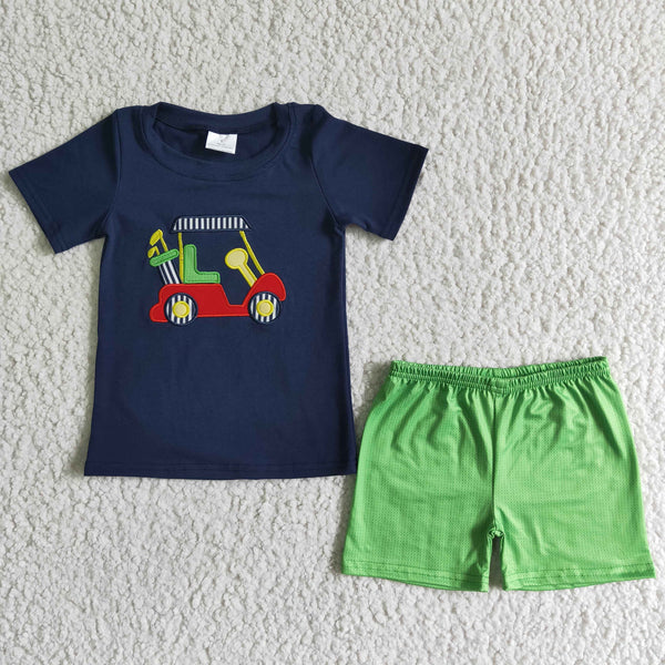 BSSO0030 kids clothes boy emboridery truck summer set-promotion 2024.4.22 $5.5