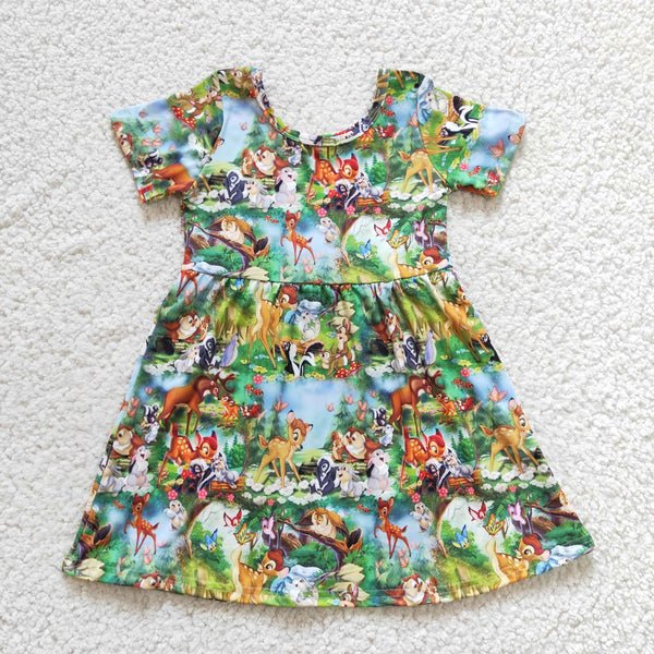 GSD0179 baby girl clothes deer summer dress-promotion 6.1 $5.5