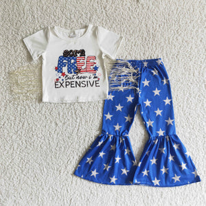 kids clothing free july 4th tassel short sleeve set