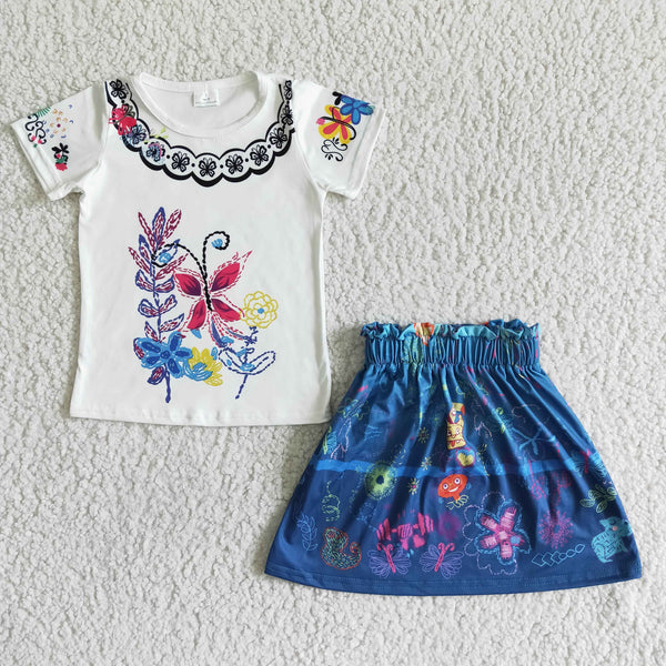 GSD0052 girl clothes blue cartoon skirt  summer set-promotion 2024.4.27 $5.5