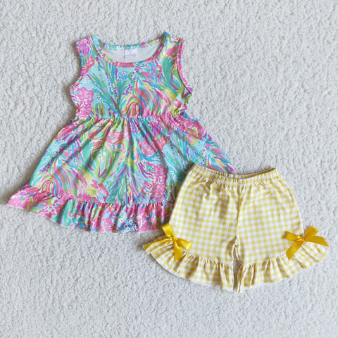 E8-19 baby gir clothes sleeveless summer shorts set-promotion 2024.5.3 $5.5