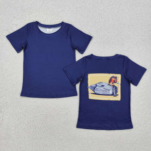 BT1083 RTS toddler boy clothes navy blue mallard boy summer top shirt