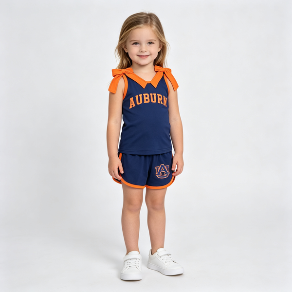 RTS GSSO3828 kids clothes cotton+vinyl pattern girl summer outfit state summer shorts set 2