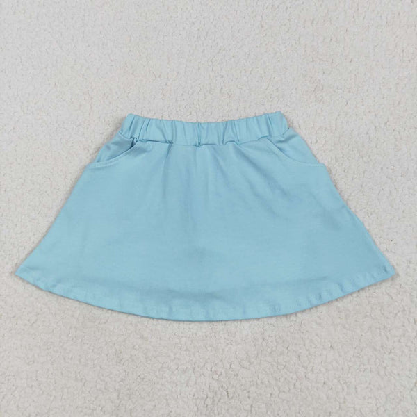 GLK0065 RTS girls clothes pure cotton blue girl summer shots skirt