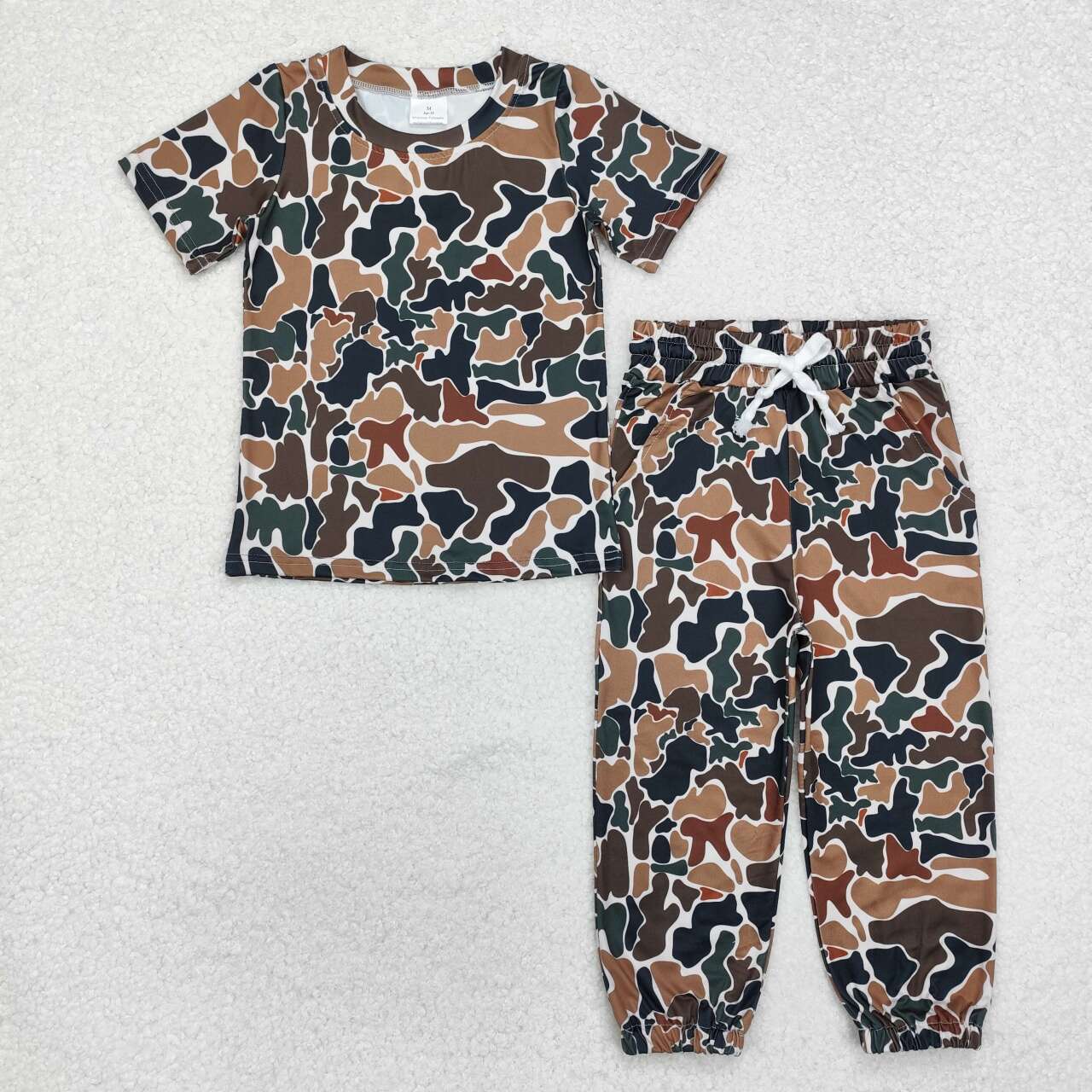 BSPO0530 RTS kids clothes wholesale toddler boy clothes camouflage boy fall outfit camo pants set