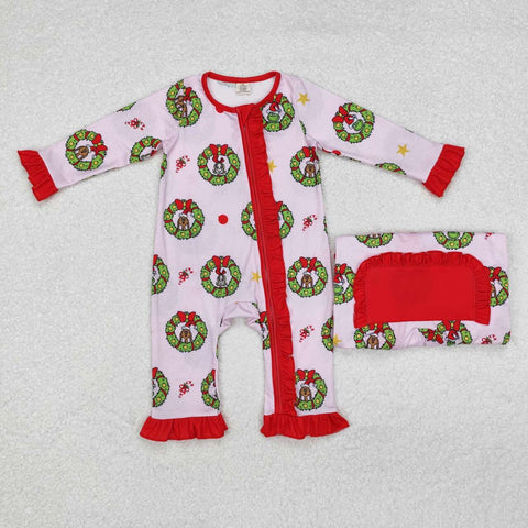 LR1664 RTS baby  girl clothes cartoon girl christmas winter romper-bamboo