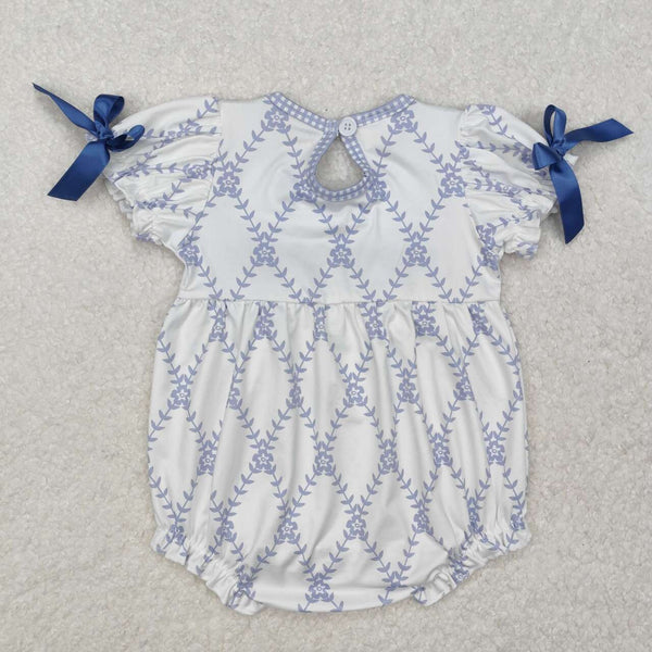 SR2146 RTS baby clothes bow embroidery summer bubble