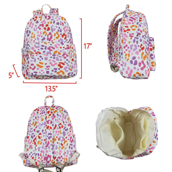 BA0307 RTS Kids Backpack School Backpack Leopard Travel Backpack 13.5*17*5 inches