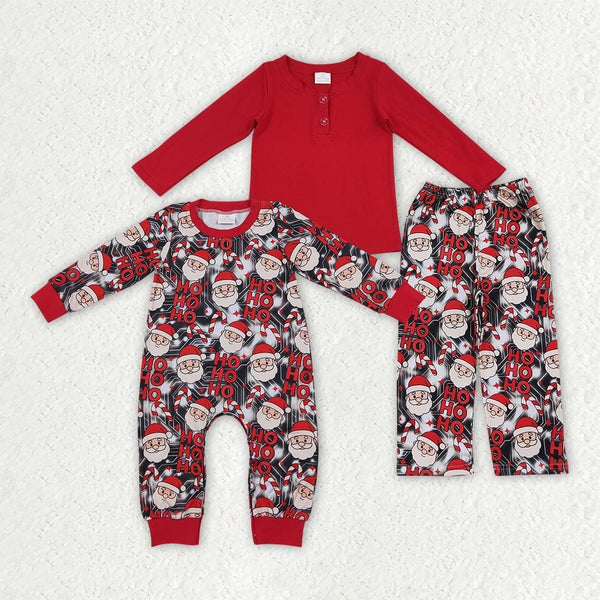 RTS Matching clothing christmas santa print kid long sleeve romper top pant fall clothing-2026.9.28