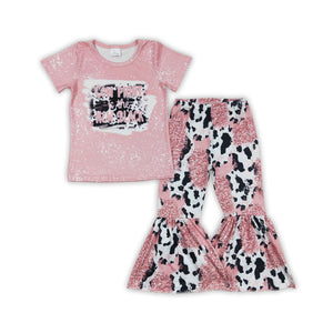 GSPO0223  baby girl clothes cow print fall spring outfits