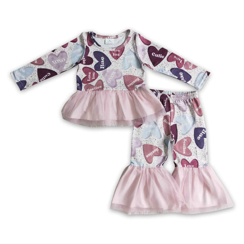 GLP0340 baby girl clothes heart valentiens day set-promotion 2025.1.4 $5.5