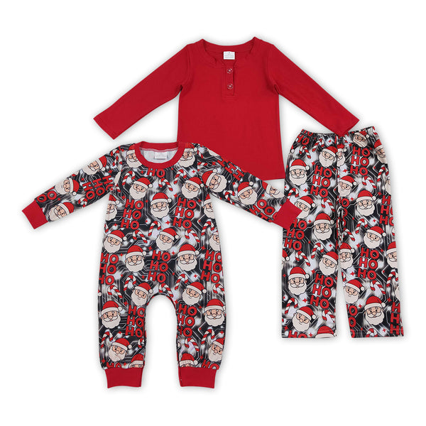 RTS Matching clothing christmas santa print kid long sleeve romper top pant fall clothing-2026.9.28