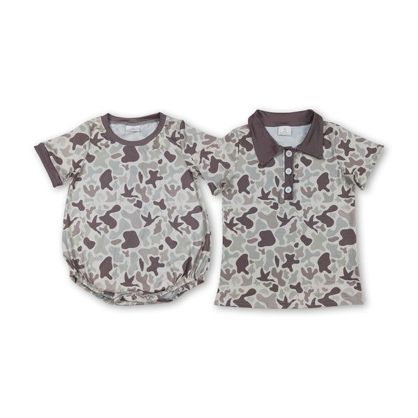 RTS kids matching clothing hunting camo print clothing boy summer clothing-2025.7.23