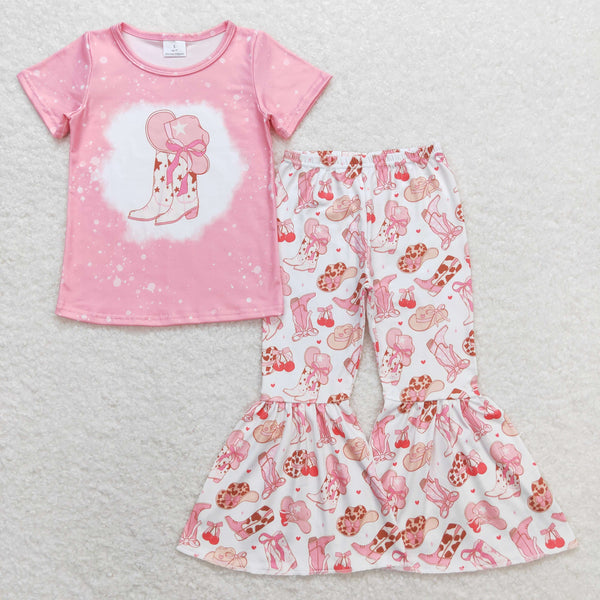 GSPO1453 RTS toddler girl clothes western clothes baby bell bottom outfit