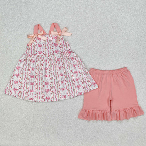 GSSO2094 RTS Girl summer outfit boy girl summer shorts set