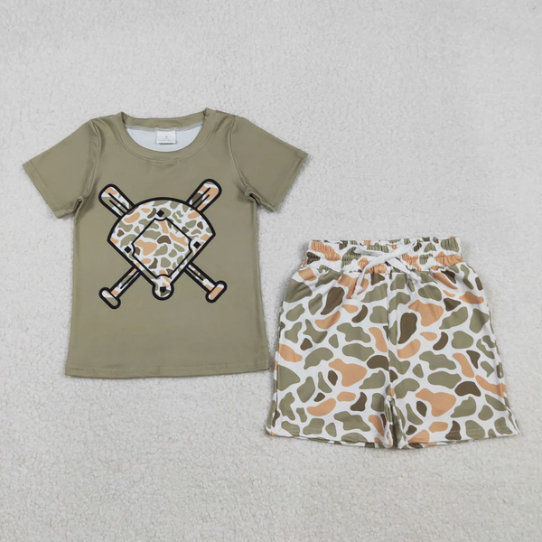 RTS baby clothes  baseball print boy summer shorts set-2025.12.9