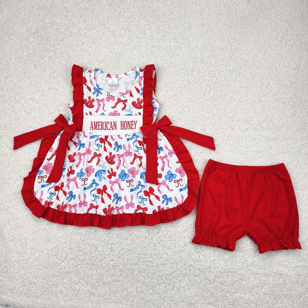 GSSO2538 RTS girl clothes American honey toddler girl summer outfit