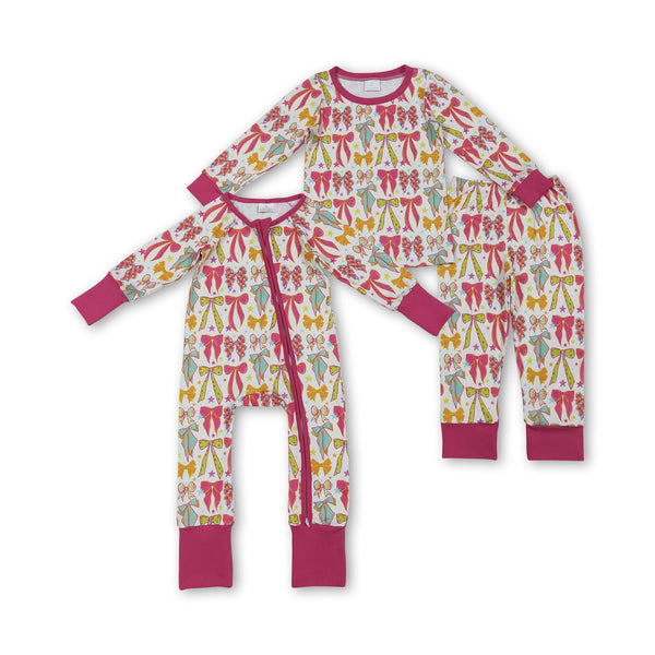 RTS kids matching clothing bows print clothing girl winter clothing-2025.9.13