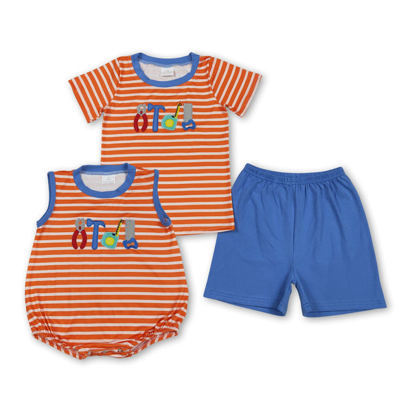 RTS Matching kids clothing embroidery box print clothing boy summer clothing-2026.4.25