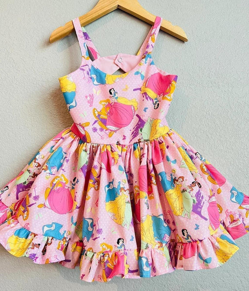 GSD0281 toddler girl clothes pink princess summer dress flower girl dress