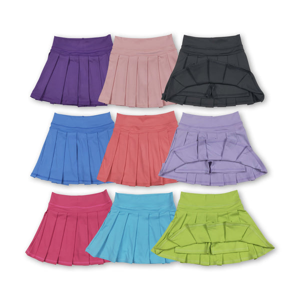 RTS toddler clothes matching clothing solid color skirt  kids summer yoga clothing 2