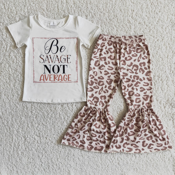 D8-16 girl white shirt leopard pants spring fall set-promotion 2024.1.6