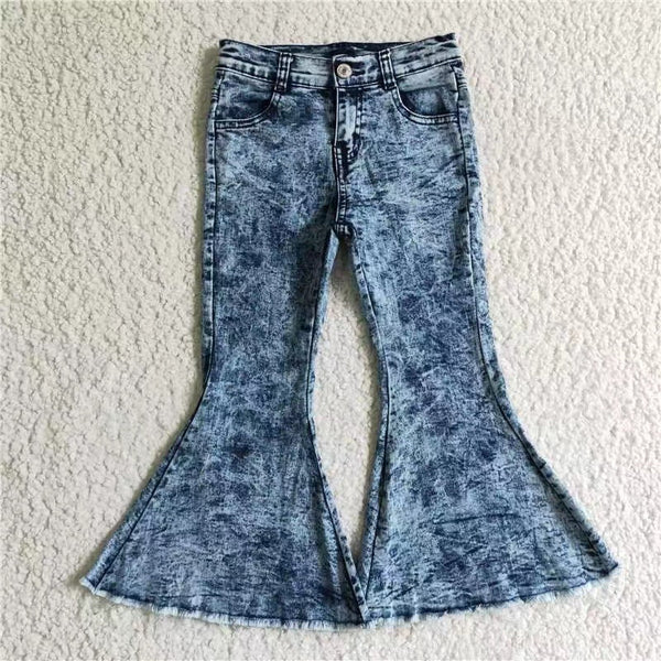 P0008 baby girl clothes blue jeans bell bottom pants