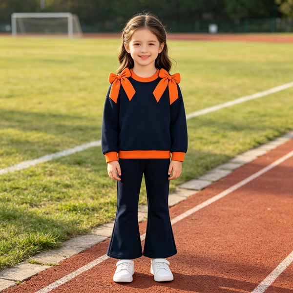 Custom order MOQ:5pcs each design kids girl clothes cotton state girl winter pants set B8