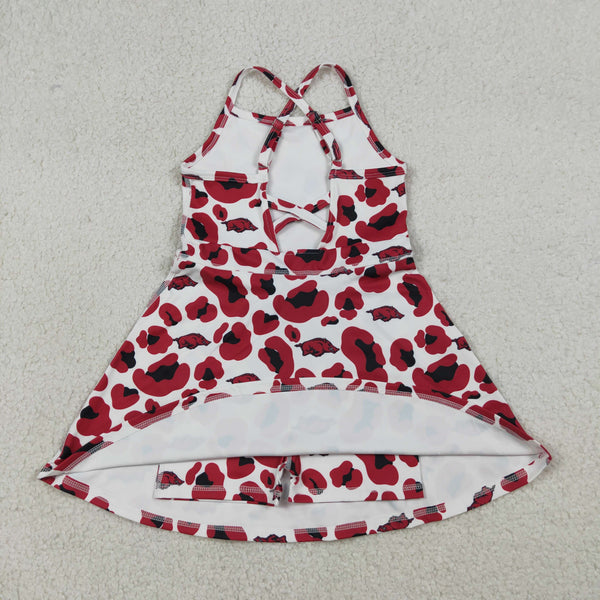 GSD3636 RTS toddler clothes state camo girl yoga summer dress sports dress