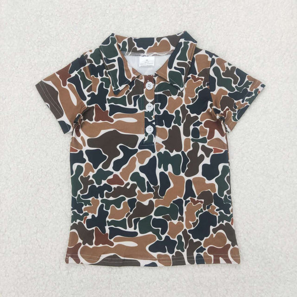 BT1213 RTS boy summer clothes old school camo boy summer tshirt